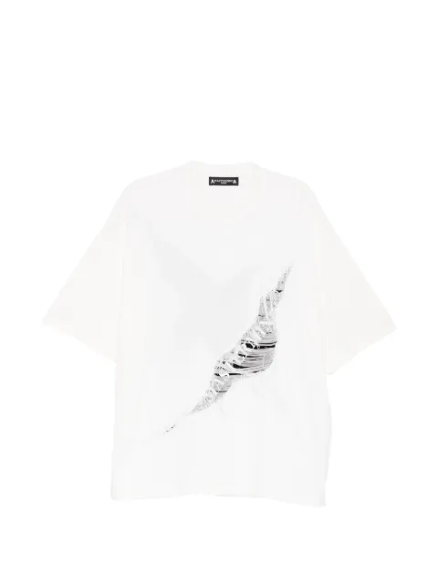 Mastermind World distressed ribbed T-shirt White MW26SE1TS053020WHT