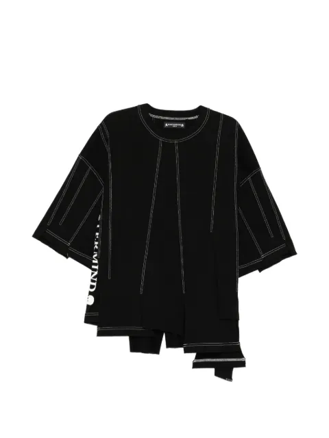Mastermind World asymmetric exposed-seam T-shirt Black MW26SE1TS016020