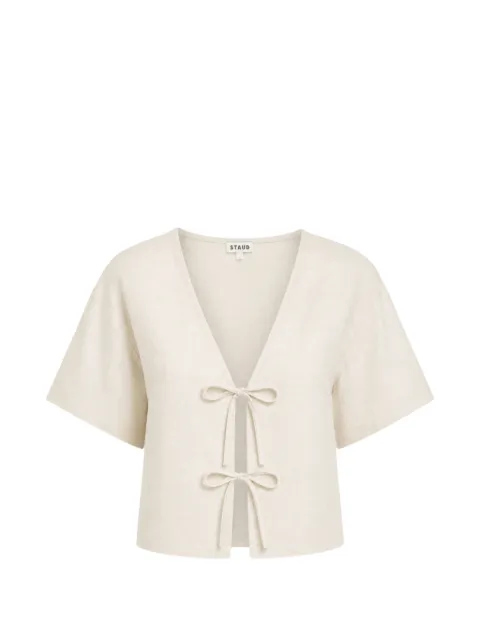 STAUD Ava bow-fastening blouse Neutrals R26S1187LN