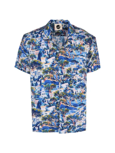 Boardies Ameliano graphic-print camp-collar shirt Blue BSS906