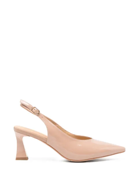 SERGIO MORETTI FIRENZE patent-leather slingback pumps Neutrals R658526123BEI