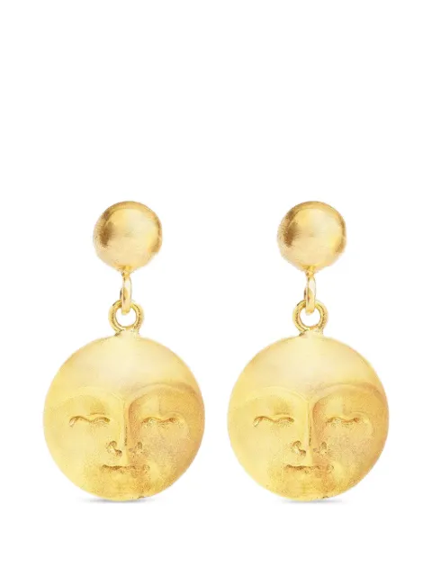 Ottoman Hands Moon Face drop earrings Gold SNS10AE