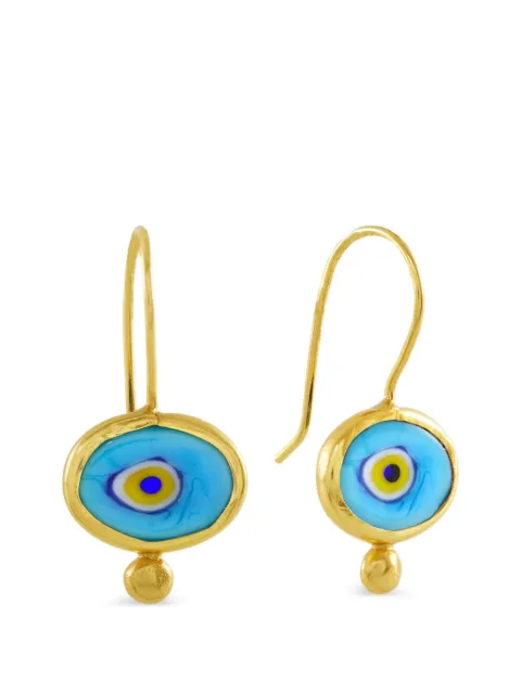 Ottoman Hands Alara evil eye drop earrings Gold EEP9625CE