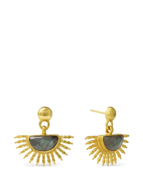 Ottoman Hands labradorite Sunrise hammered drop earrings Gold ETH58AE