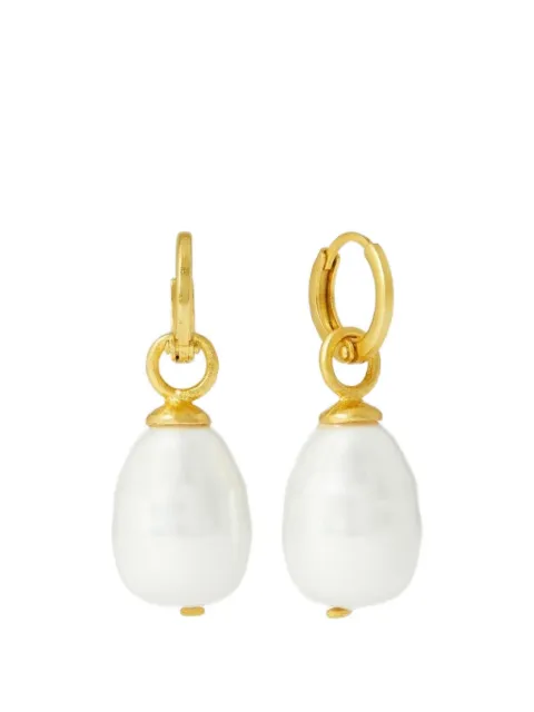 Ottoman Hands Ava pearl drop huggie earrings Gold BEA3412AE