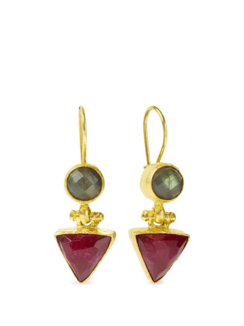 Ottoman Hands Hydra labradorite and ruby drop earrings Gold ETH728A15AE