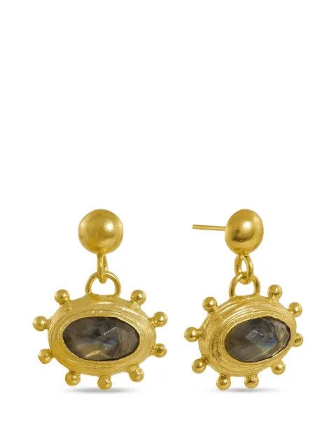 Ottoman Hands Zand labradorite drop earrings Gold GRA48AE