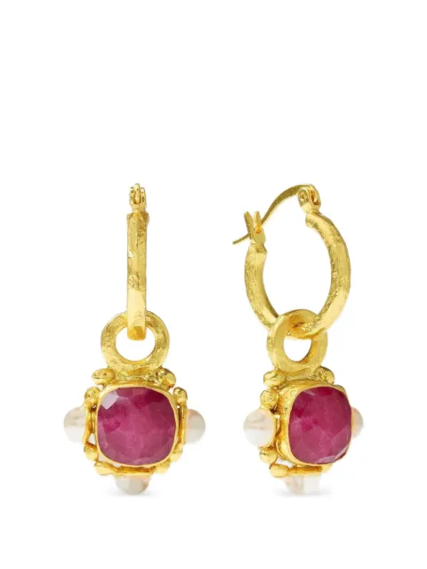 Ottoman Hands Esther ruby pearl drop earrings Gold GEM5615AE