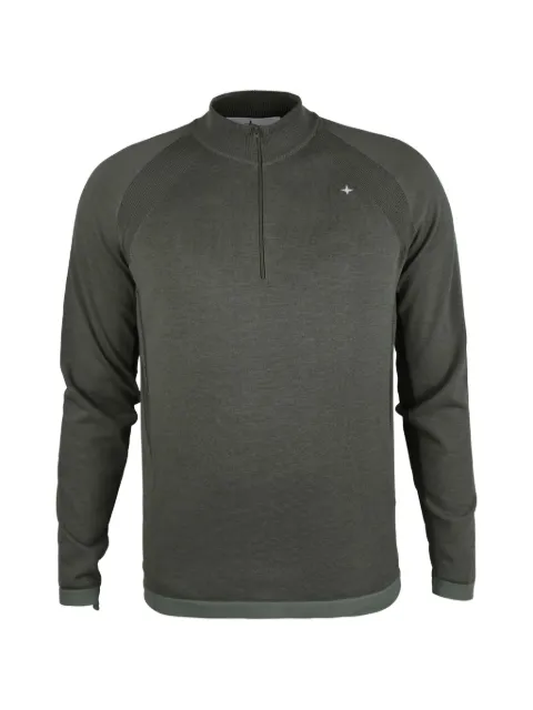 Stone Island fine-knit half-zip sweater Green K2S155100037S00GB