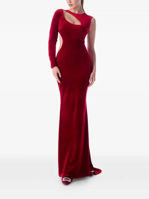 IMROSKA cut-out asymmetric maxi dress Red IMROSKA31