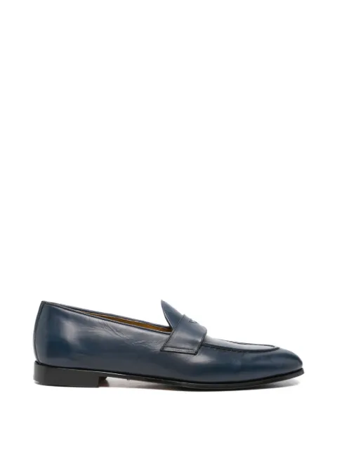CALPIERRE penny-slot leather loafers Blue BR013