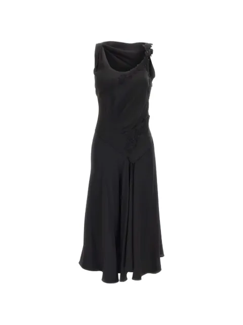 Victoria Beckham lace-trim draped dress Black 1226WDR007331ABLACK