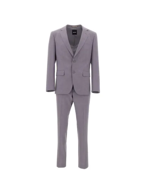 BOSS two-piece slim-fit suit in micro-patterned fabric Purple 50561834
