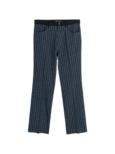 Wales Bonner London check-pattern trousers Blue MS26TR05LI01501