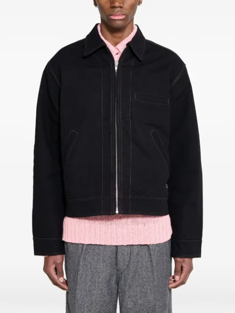 Stüssy Work contrast-stitch collared jacket Black 1158980001