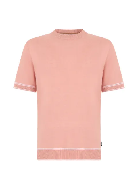 BOSS stripe-detail T-shirt Pink 50560491