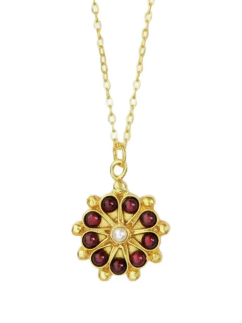Ottoman Hands Marigold garnet-beaded necklace Gold BEA16338AAN