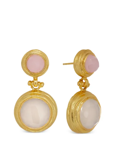 Ottoman Hands Lilis rose quartz drop earrings Gold GEM7114B2BE