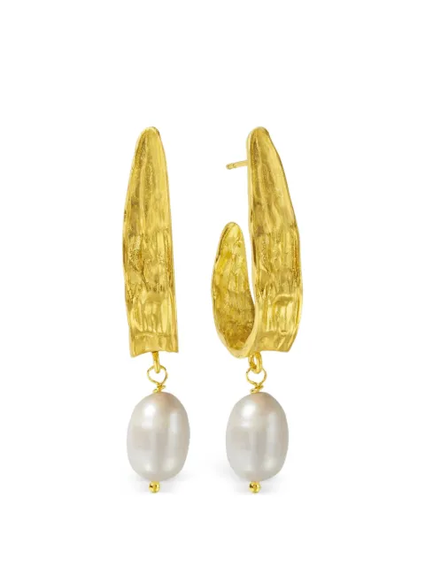 Ottoman Hands Judy pearl hoop earrings Gold BEA9612DE