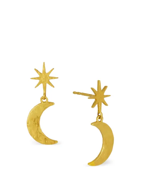 Ottoman Hands Moon and Star drop stud earrings Gold CEL62SNS650AE