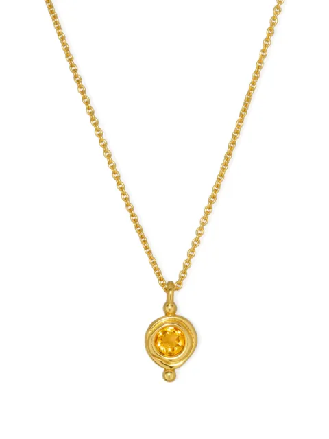 Ottoman Hands November Citrine Birthstone necklace Gold GEM1364AN