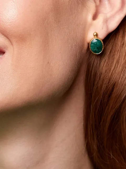 Ottoman Hands Siena emerald earrings Gold GEM2820AE