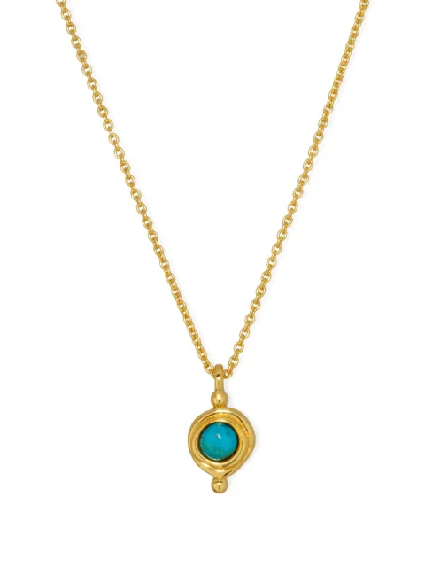 Ottoman Hands turquoise pendant necklace Gold GEM13717AN