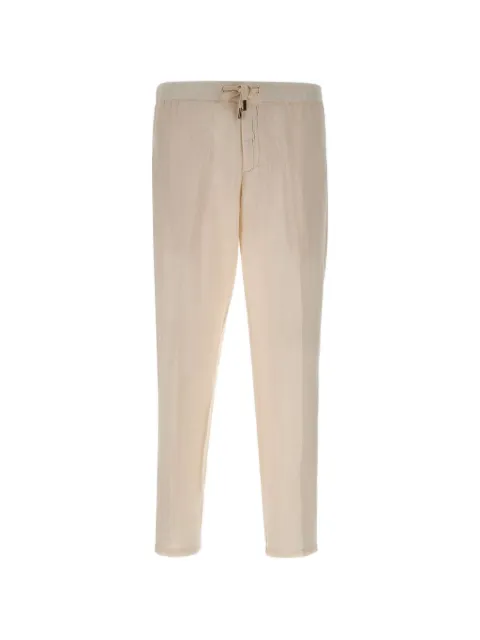 Perfection drawstring elasticated-waistband tapered trousers Neutrals 26PG164904