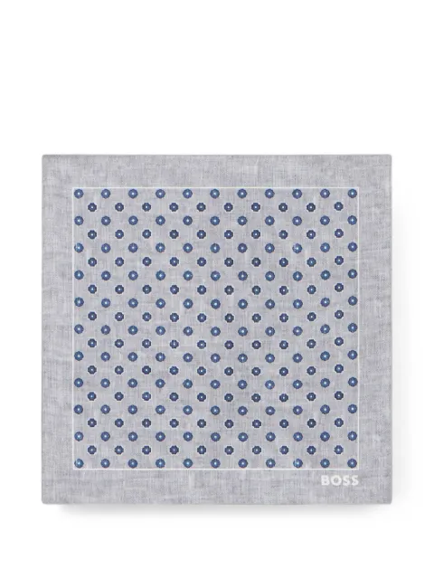 BOSS geometric-print pocket square Grey 50561707