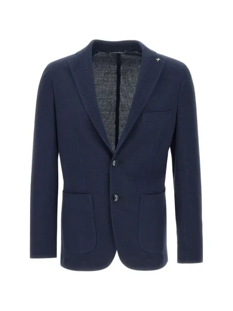 Marchesani honeycomb-weave slim-fit blazer Blue ALTER3