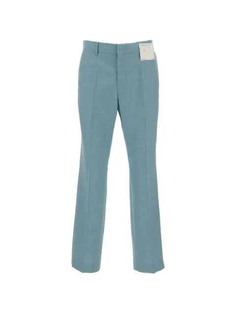 MM6 Maison Margiela frayed-effect signature-stitch trousers Blue SH2KA0058M35884513