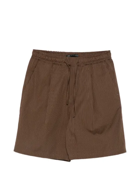 Low Brand Tokyo pinstriped pleated shorts Brown LP26036
