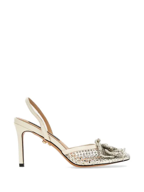 TWENTY FOURHAITCH Benirras rhinestone-embellished mesh pumps Neutrals S0122BIA