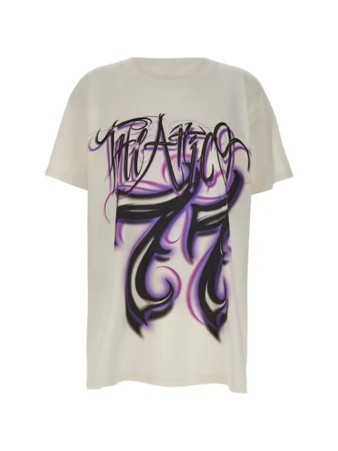 The Attico logo-print T-shirt Neutrals 260WCT00353JJJ025GR