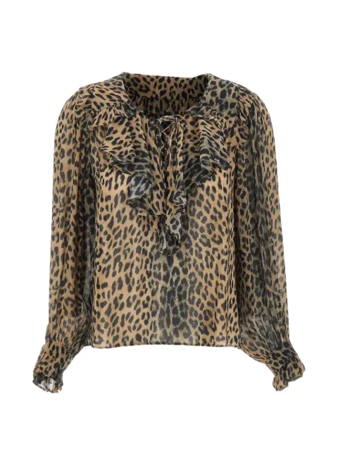 Rixo Milia ruffle-trimmed blouse Neutrals 0300604022608000