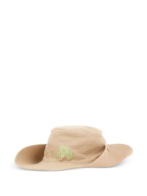 The Attico logo-embroidered wide-brim hat Neutrals 260WAC00045CCC136BO