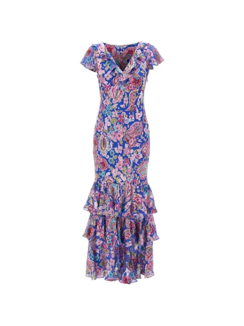 Rixo Amelle ruffled tiered dress Blue 0100242922607980