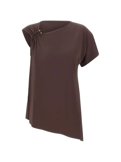 kaos asymmetric gathered blouse Brown SP1MA0076044