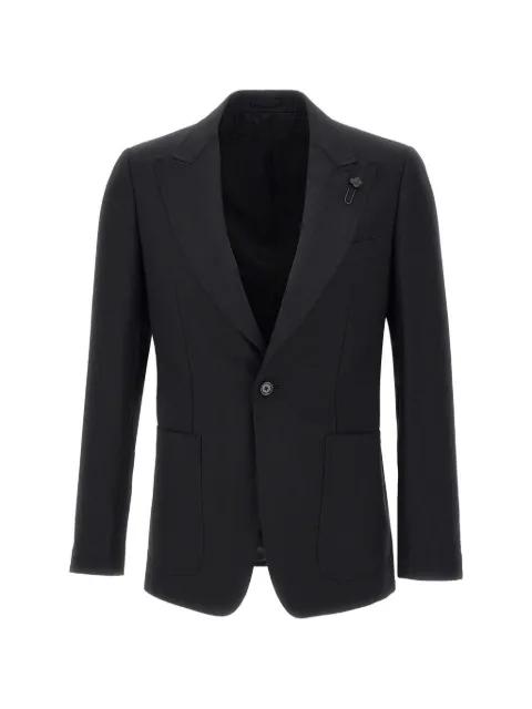 Lardini peak-lapel wool blazer Black EQ6901EEQSK624