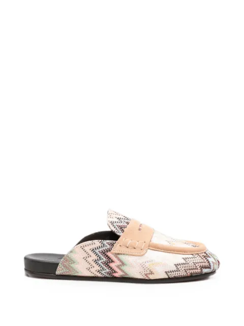 Missoni zigzag-knit loafers Neutrals MWL037