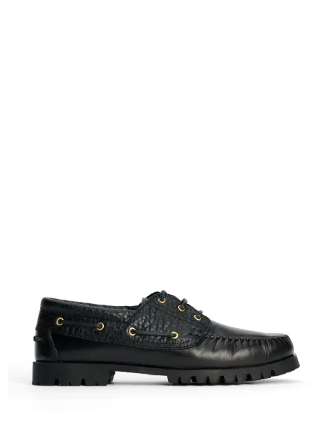 VINNY'S Aztec crocodile-effect boat shoes Black 11410999