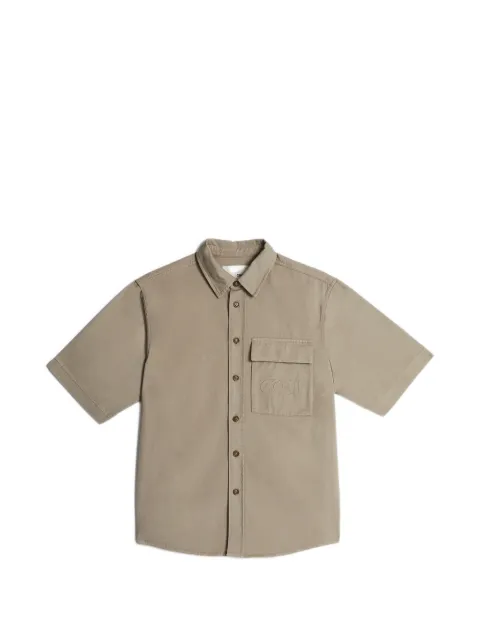 CIARAN CC1 embroidered cotton shirt Neutrals C01WT02003