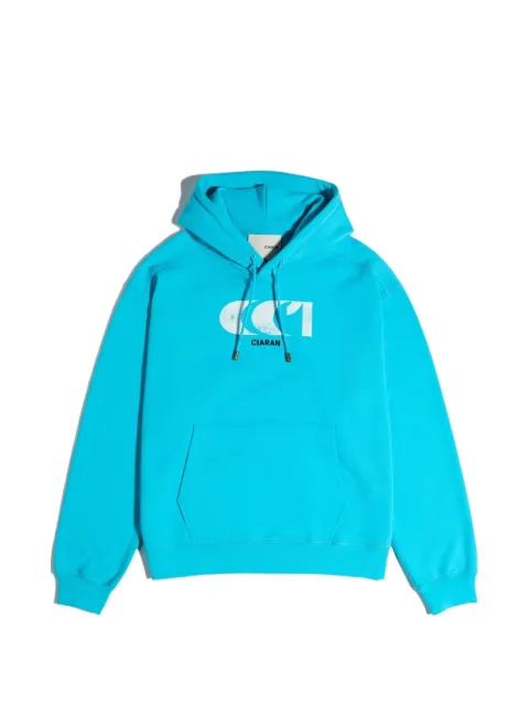 CIARAN CC1 logo-embroidered hoodie Blue C01J04007