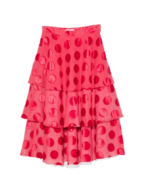 Christian Dior Pre-Owned 1970s polka-dot pattern midi skirt Pink CD480AZH