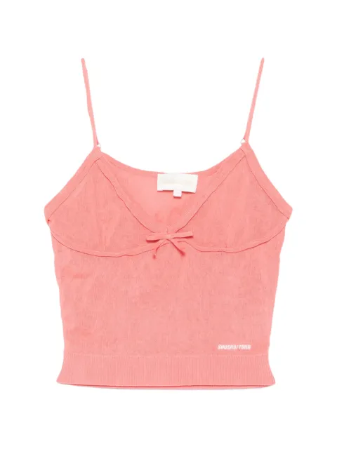 SHUSHU/TONG bow-detail top Pink FSDFTO25WRI254PI100