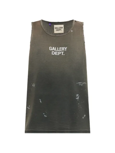GALLERY DEPT. logo-print distressed vest Grey TOP006