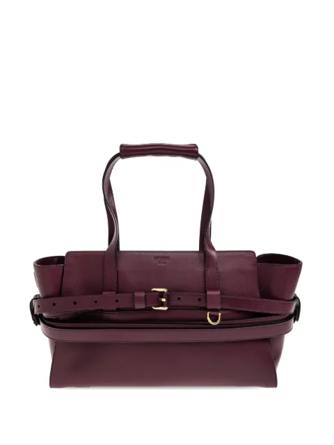Moschino Tie Me buckle-detail leather tote bag Red MC4063PP0OOA0