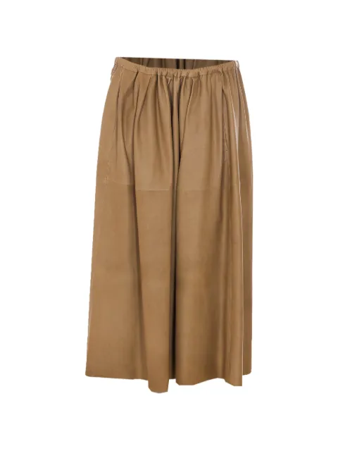 Auralee elasticated leather skirt Neutrals A26SS03CBKHAKIBEIGE