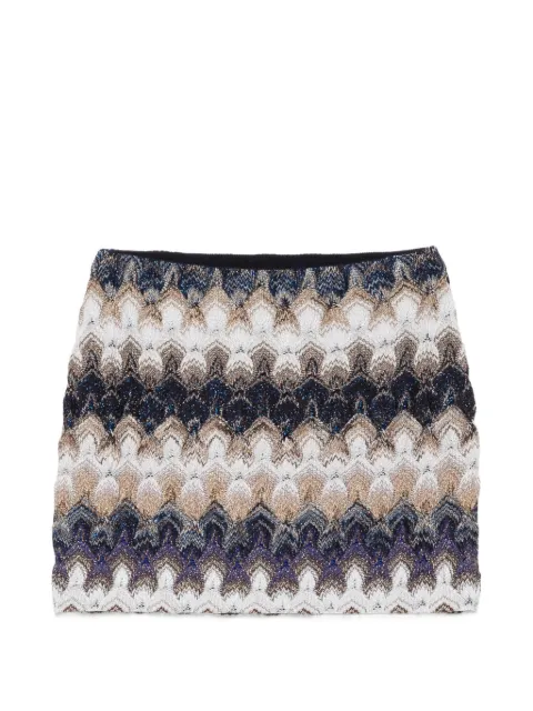 Missoni mini skirt in viscose lamé lace motif Blue DS26SH1UBR015J