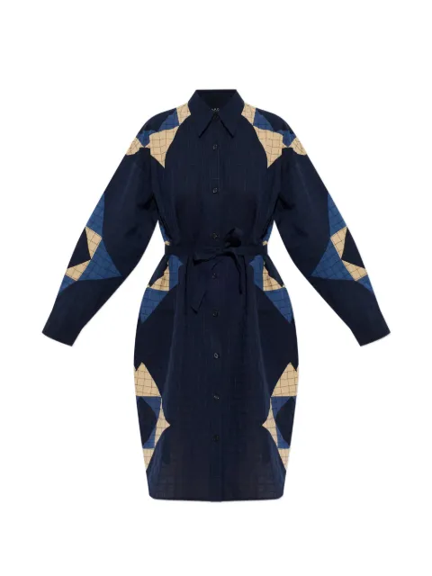 A.P.C. patchwork midi dress Blue COHOPF35294